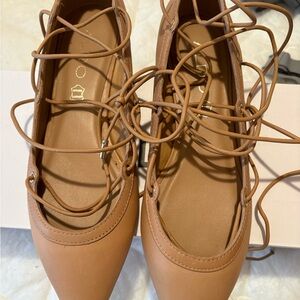 Aldo Tan Lace-Up Women's Flats